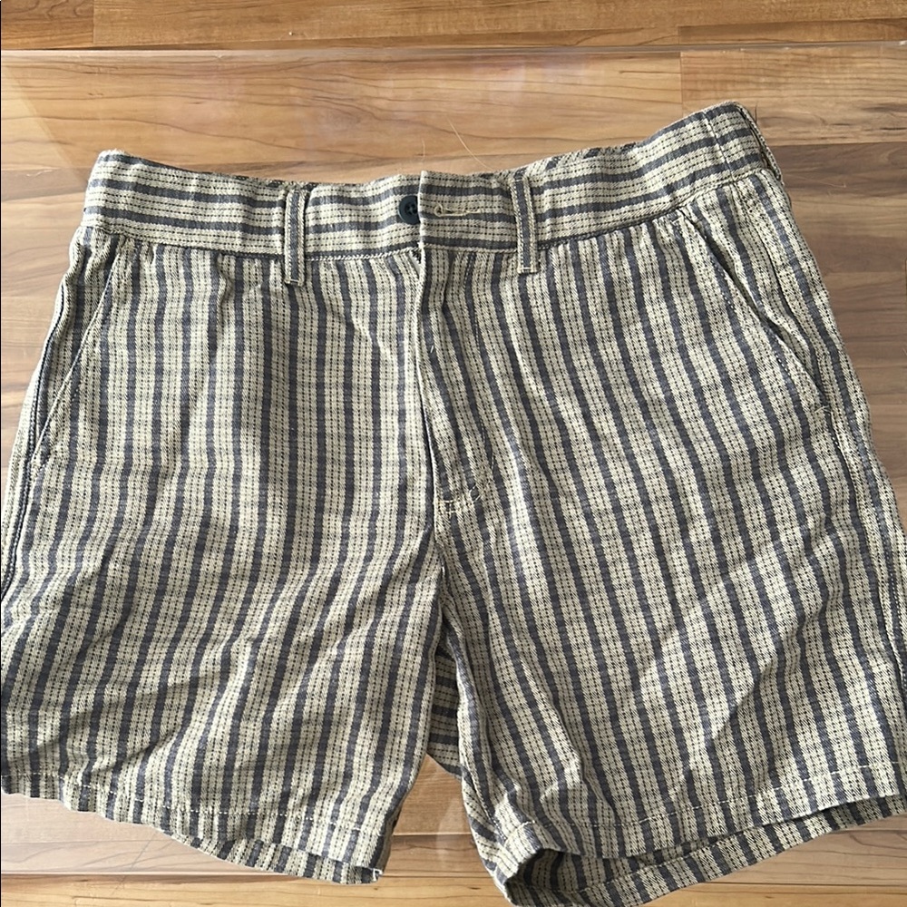 Madewell Men's Striped / Plaid Tan and Brown  Shorts